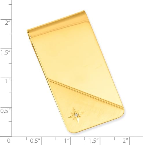 Miniatura 4 de Diamond2Deal Clip para dinero con diamantes de corte de estrella Kelly Waters chapado en oro (longitud 0.984 in ancho 1.969 in), Metal Diamante, No