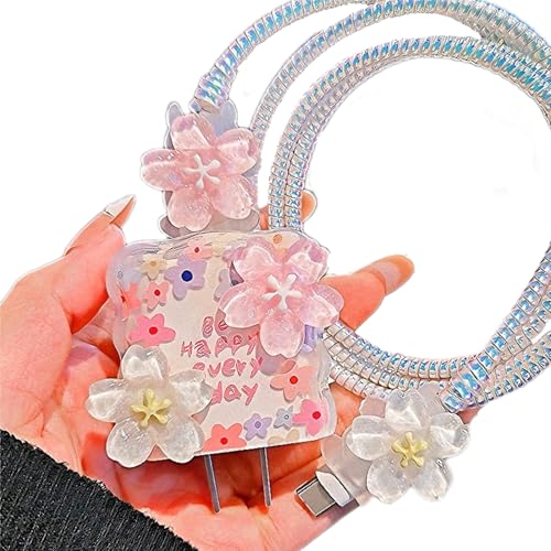 Protection câble fleurs mignonnes, le petit cadeau idéal pour iPhone