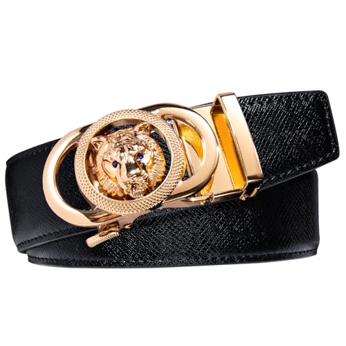 Image of Dubulle Men's Ratchet Belt Gold /Black /Red /Green /Blue /White Automatic Buckle Business Casual Belt Gift - Adjustable Fit