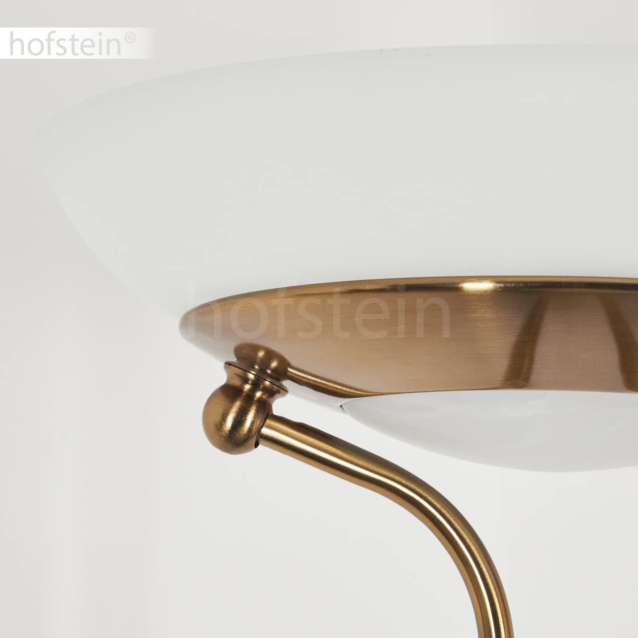 LED Stehlampe Biot, moderne Stehleuchte aus Metall in Altmessing, 18 u. 5 Watt, 1620 u. 450 Lumen, Lichtfarbe 3000 Kelvin, Standleuchte mit Dimmer u. verstellbarem Lesearm, mit Fußschalter am Kabel