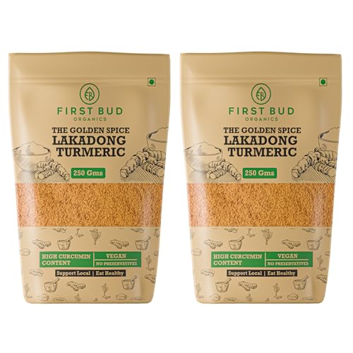 First Bud Organics Golden Spice Lakadong Turmeric Powder - 250gm ...