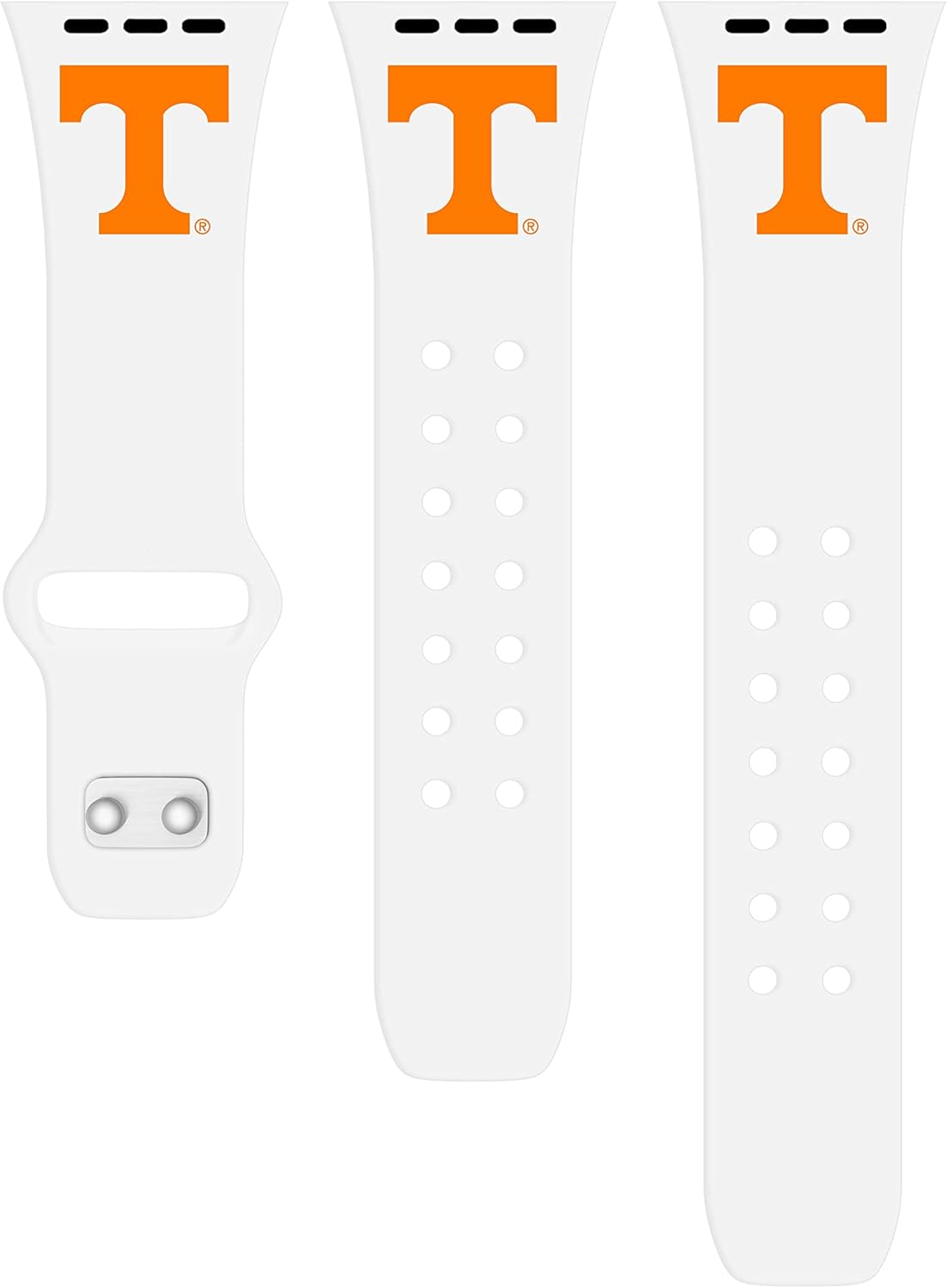 Affinity Bands Tennessee Volunteers Silicone Watch Band Compatible with Apple Watch - 38/40/41mm (42mm Series 11) (White)