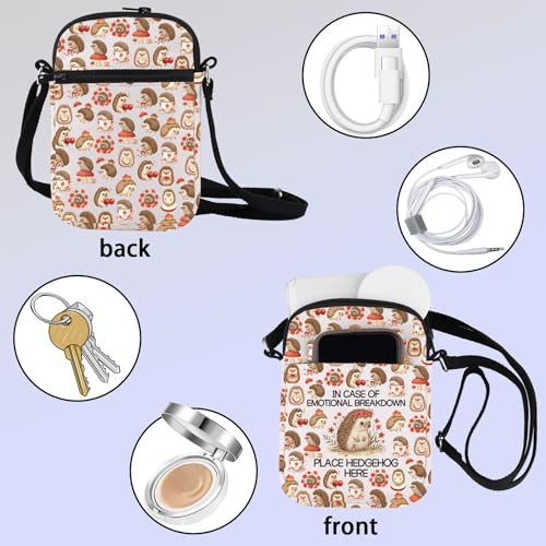 ZJXHPO Hedgehog Emotional Breakdown Cross Body Bag Pet Hedgehog Lover Owner Messenger Bag Animal Lover Gift3