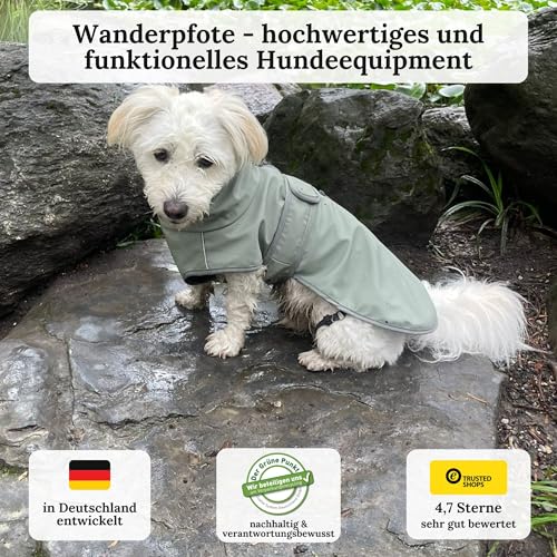 Wanderpfote Hundemantel – Steppjacke Hundejacke Stilvoll und Elegant – Hundemantel Wasserdicht – optimal für kleine und mittelgroße Hunde (Grün, XS)