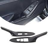 Compatible with Mazda MX-5 ND Miata 2016 2017 2018 2019 2020 2021 2022 2023 2024 Car ABS 4pcs Front and Rear Doors Look Interior Door armrest Window Switch Panel Cover Trim (Black Carbon Fiber)