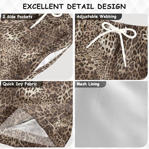 Boys Swim Trunks Quick Dry Beach Board Shorts Toddler Leopard Print Swimsuit Bathing Suits with Mesh Lining3