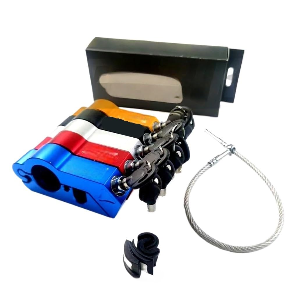 Candado Moto Cerradura para Casco de Manillar de Motocicleta, manija de Freno de Seguridad antirrobo, imitación de Robo Candado Disco(Silver)