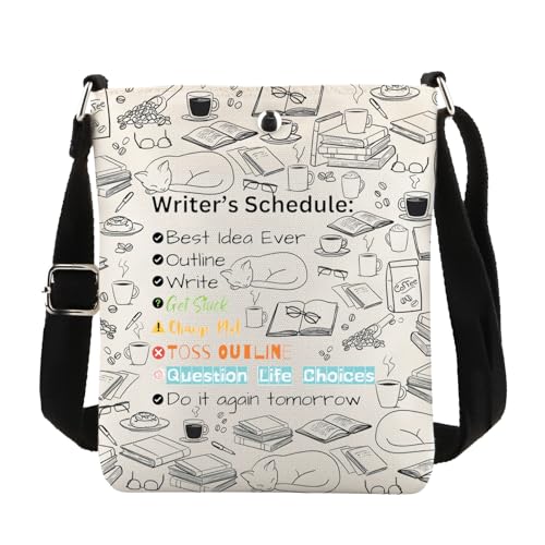 PWHAOO Creative Writer Gift Writer's Scheduler Crossbody Bag Future Author Travel Bag Novelist Gift Writer Appreciation Gift