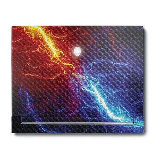 Image of MightySkins Carbon Fiber Skin Compatible with Alienware X16 R1 (2023) Full Wrap Kit - Color Lightning | Protective, Durable Textured Carbon Fiber Finish | Easy to Apply | Made in The USA