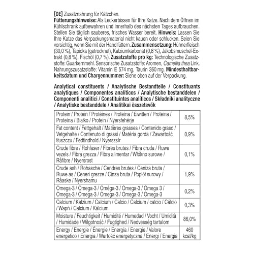 INABA Churu Creamy Snack für Kätzchen mit Omega 3, Taurin, hochwertiges Hühnerfleisch, Katzensnacks Junior 2-12 Monate, Kitten Nassfutter, Einzelzutat, Premium Kitten Leckerlies, 20 x 14g