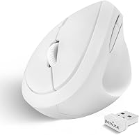 Perixx PERIMICE-719 Ergonomikus Egér - Vertikális Kialakítás Kisebb Kézhez - Állítható DPI - 6 Gombos Optikai Vezeték Nélküli Fehér Egér Iro 1