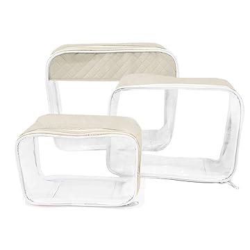 Organizador Transparente Kit 3 Peças Necessaire Mala Objetos Saida Maternidade Bebe Viagem