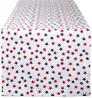 DII Americana Stars Kitchen & Tabletop Collection 4th of July & Memorial Day Décor, Table Runner, 14x72