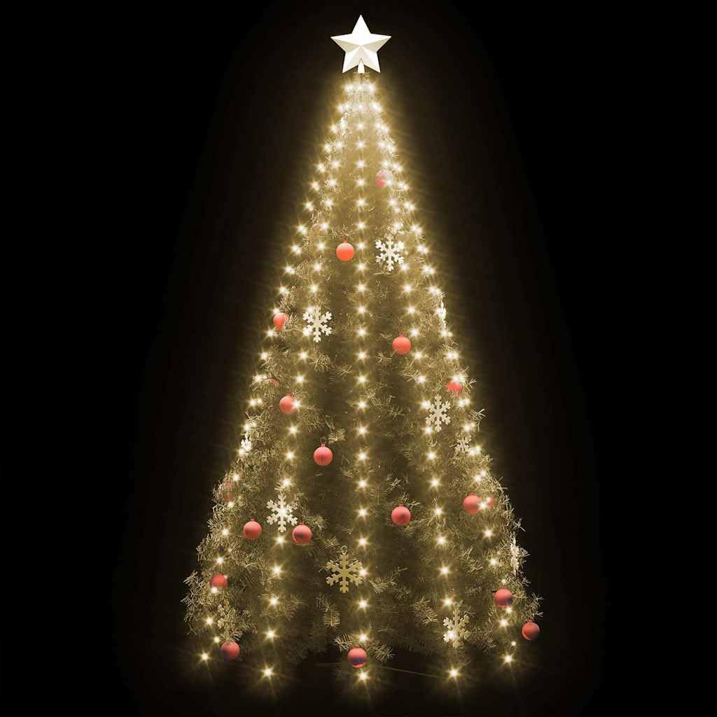 Siatka świetlna na choinkę z 250 diodami LED na drzewo 250 cm, ciepłe białe światło, wodoszczelny łańcuch świetlny LED do użytku wewnątrz i na zewnątrz, 10 pasm