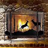 Écran de cheminée élégant et décoratif : ce magnifique écran de cheminée a non seulement une bonne performance comme pare-étincelles, mais ajoute également une scène vive à couper le souffle de cerf dans la forêt et la cabane à votre foyer. Découpe précise au laser, crée un effet 3D impressionnant avec ou sans feu et surélève la cheminée.