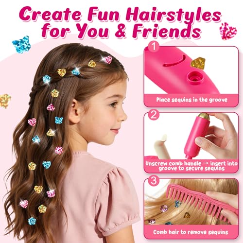 Friseur Set Kinder Spielzeug Geschenke für Mädchen 3-6 Jahre, Friseurkoffer Haarstyling Zubehör mit Haartrockner Lockenstab Schere Kamm Haarschmuck Rollenspiel Spielzeug für Mädchen ab 3 4 5 6 7 8