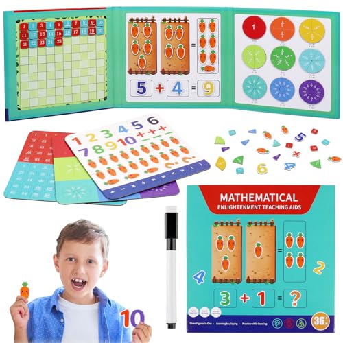 Juego de Fracción de Azulejos y Círculos Magnéticos, Material de Cálculo de Fracciones Magnético, Conteo y Juguetes de Matemáticas, Kit de Aritmética Montessori Recursos Educativos para Niños y Aulas