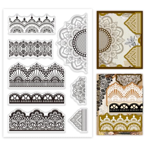 PandaHall Transparent Stamps Set - Vintage Silicone Clear Stamps ...
