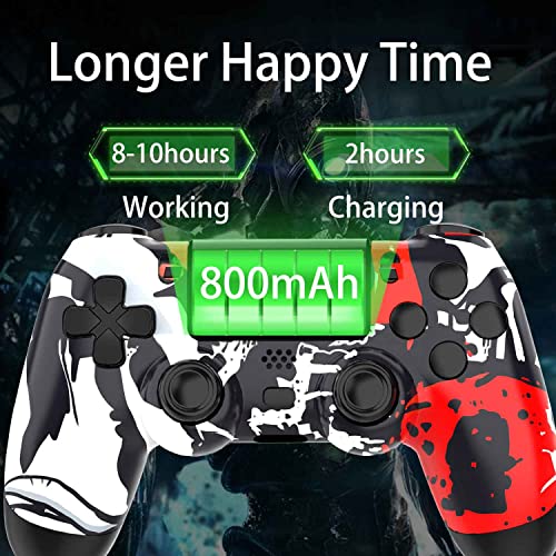 Yuyiu 【Upgraded Gaming Controller For Ps4 Remote Plays-Tation 4/Slim/Pro/Pc, Wireless Controllers With Touch Pad Six Axis Motion Control And Headphone Jack, With Dual Vibration Shock Speaker #TOP2