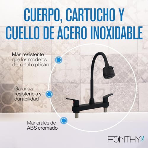 Mezcladora para fregadero cuello flexible 30 mezcladora para fregadero cuello flexible marca FONTHY (3)