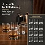 Kingrol 12 Pack Double vieille mode Whiskey Lunettes, 10 oz Verres pour scotch, bourbon, cocktails, boissons, eau
