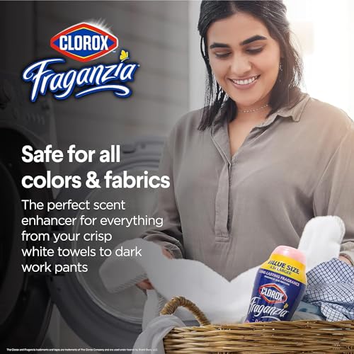 Image of Clorox Fraganzia Laundry Scent Booster Crystals, In-Wash Fragrance Beads for Fresh-Smelling Clothes & Linens, Safe for All Fabrics & Colors, Easy-Pour Bottle, Rose Scent, 70 Oz - 6 Pack