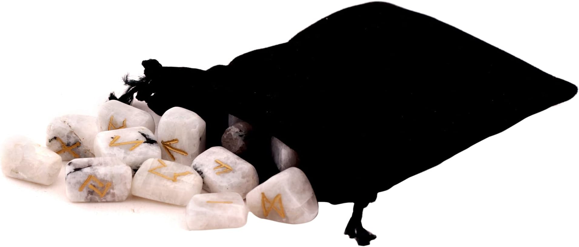 RRWRM White Rainbow Moonstone Rune Set