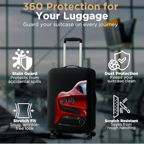 Image of Spendex Polyester Protective Luggage Cover | Hard Luggage Trolley Bag Cover | Washable | Dust Proof | Stretchable | S /M /L - Combo | Velocityy