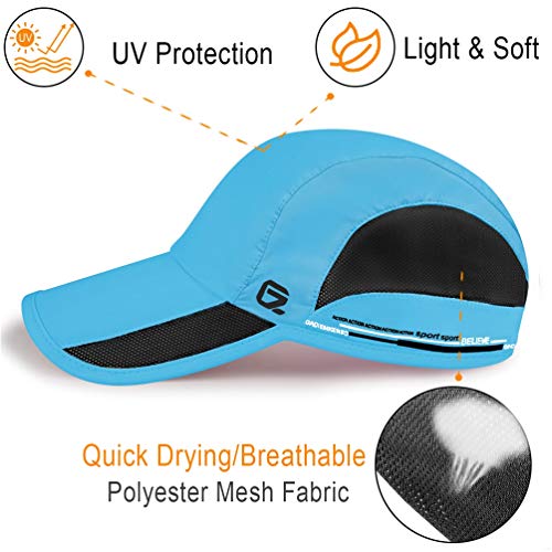 GADIEMKENSD Quick Dry Sports Hat Lightweight Breathable Soft Outdoor Running Cap Baseball Caps for Men (Sky Blue) - 3