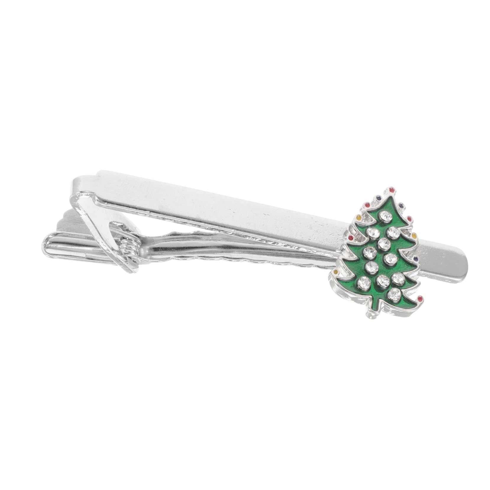 WOFASHPURET Christmas Tie Clip For Men Holiday Tie Bar Clip Christmas Tree Necktie Tie Bar Pinch Clips Tie Accessories For Business Xmas Holiday Festive Occasions
