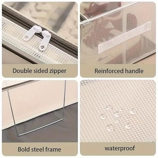 Image of TEKCOOL Shoe Storage Box, Shoe Organizer for Closet, Clear Plastic Stackable Shoe Boxes, Space Saving Foldable Sneaker Shoe Rack Containers Bin Holder (3), 60 x 30 x 15 Cm