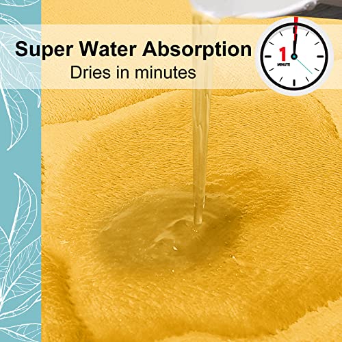 Image of OLANLY Memory Foam Bath Mat Rug 47x20, Ultra Soft Non Slip and Absorbent Bathroom Rug, Machine Wash Dry, Comfortable, Thick Bath Rug Carpet for Bathroom Floor, Tub and Shower, Yellow