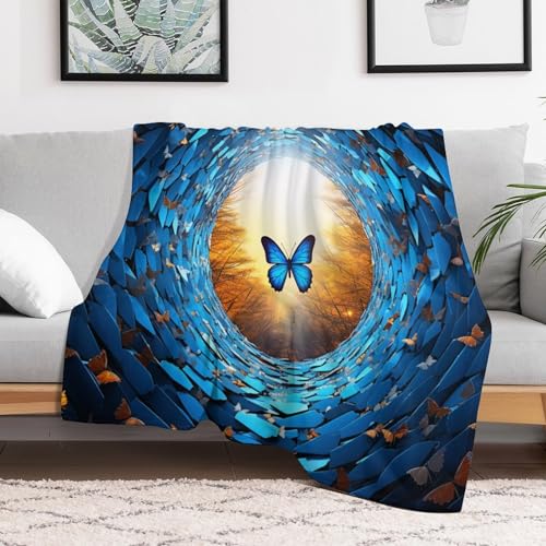 Couverture en flannel papillon contre le froid - Plaid doux 180x200