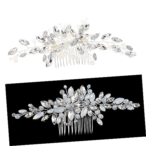 minkissy 2 Pçs Headpiece Nupcial Casamento Headpiece Nupcial Penteado De Cabelo Nupcial Feminino Hai