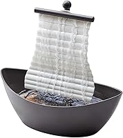 HoMedics White Waters Tabletop Fountain: Soothing Waterfall Sounds, Ambient LED Lighting for Relaxation in Home, Office, Bedroom