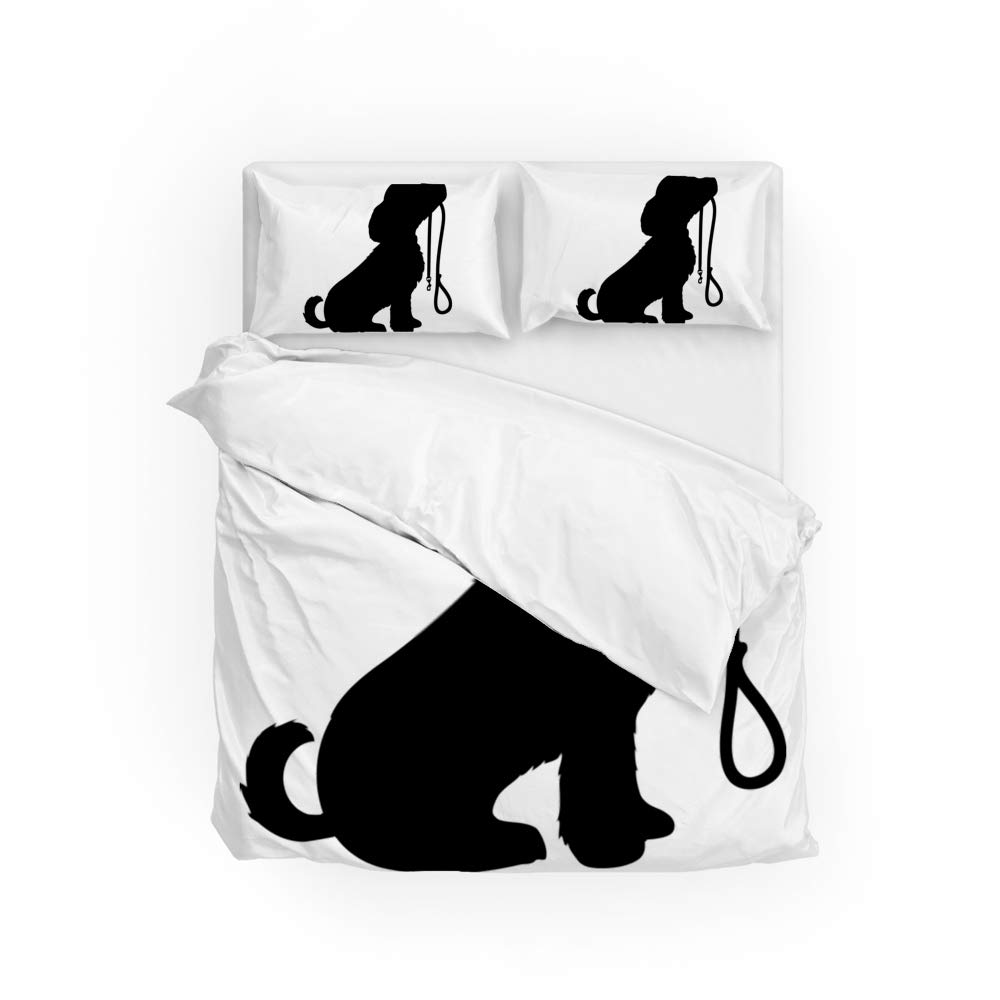 Housse de couette chien assis King anti-plis et ultra douce