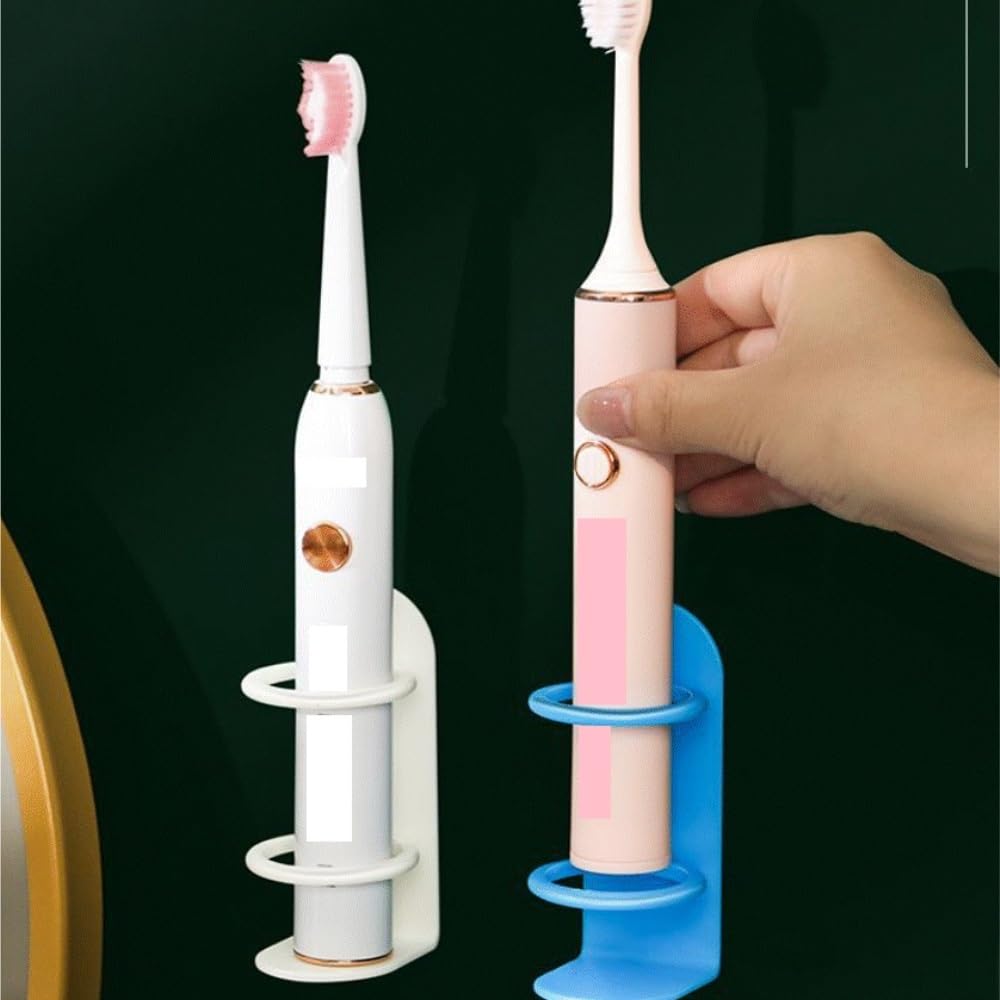 Modern Porta Cepillos De Dientes, Soporte For Cepillos De Dientes Montado En La Pared, No Requiere Perforación, Estante Almacenamiento For Baño E Inodoro Ahorra Espacio(Black,2pcs)