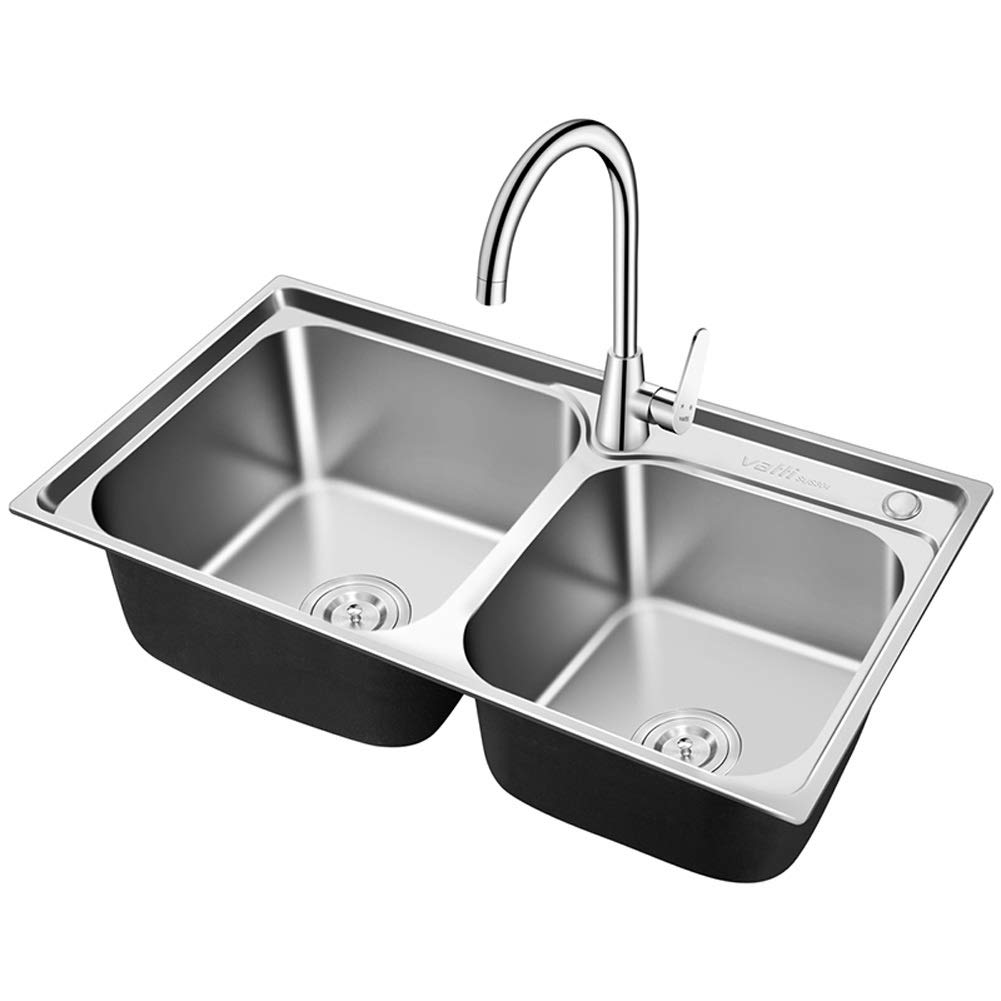 Évier de cuisine double cuve en inox pour cuisiner et laver en toute liberté