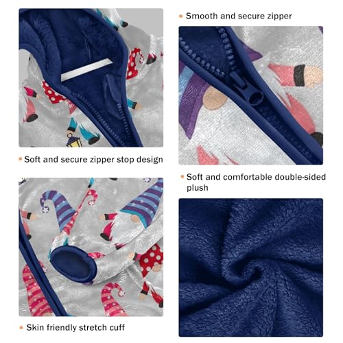 CHIFIGNO Gnomes Grey Toddler Boy Zip up Hoodie Sweatshirt Jacket for Fall Winter Zip up Hoodie 3T3