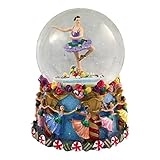 Nutcracker Ballet Gifts, Snow Globe Christmas, Musical Globes with Spinning White Ballerina, Music by Tchaikovsky Waltz of The Flowers Ornament, Holiday Home Decor Nutcracker Gifts, 6”x 5