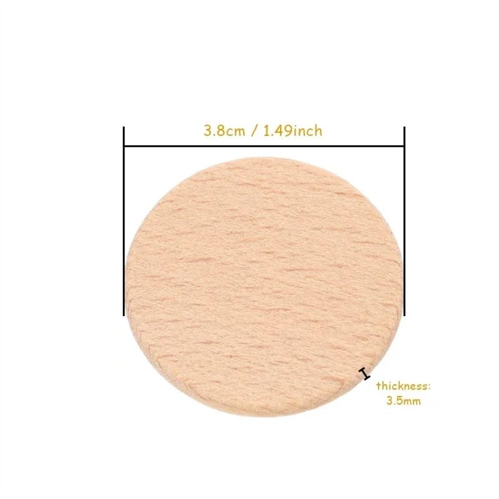 Rodajas de Madera Natural, Círculos de Madera sin terminar, 100 Uds., 3,8 cm, Monedas de Madera Redondas en Blanco, fichas for Pintar, Escribir, tallar Letras, Manualidades DIY