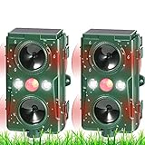 funfunfly 2X Répulsif Chat Extérieur, Repulsif Ultrason Chat Solaire Ultrason Anti Chat Chien, Charge de Solaire USB, Répulsif Chat Chien Jardin pour Chats, Pigeon, Lapin, Oiseaux, Renard