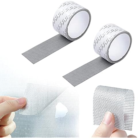 TAIYANYU Screen Repair Kit, Window Screen Repair Kit, Screen Tape Mesh Repair - for Windows or Doors, Waterproof Tape Fiberglass Covering Mesh (A-Black,2 PCS) Cover