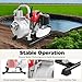 Benzin Wasserpumpe 2-Takt Gartenpumpe Motorpumpe 1 Zoll 43cc Gartenrasenbewässerung,für Bewässern und Besprühen Gemüsegärten, Blumenanbau-Obstgärten