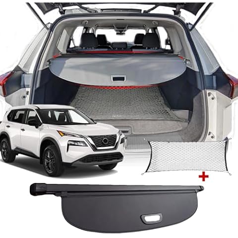 Volcaner Cargo Cover for 2021-2025 Nissan Rogue Accessories, Leather Retractable Trunk Cover Privacy Screen Luggage Shield Shade for 2024 Nissan Rogue Accessories (Not for Rogue Sport/Select) Cover