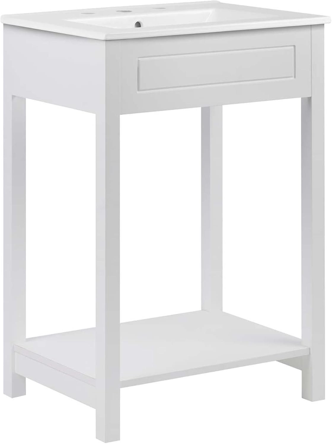 Ergode Altura 24 Bathroom Vanity-Modern Design, MDF Construction, Ceramic Sink Basin, 8-Inch Centerset Holes, Non-Marking Foot Caps-Assembly Required