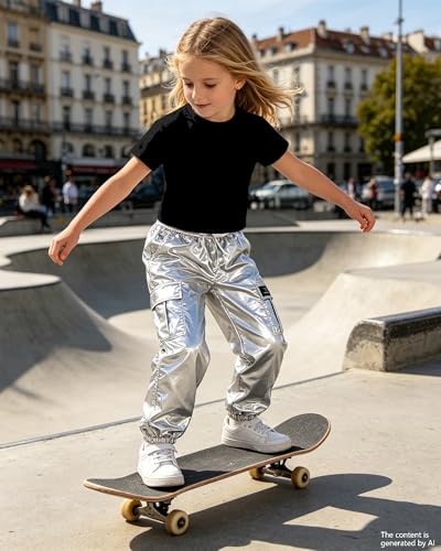 Image of SANGTREE Girls' 2 Piece Outfits T-Shirt and Drawstring Cargo Jogger Pants Clothing Set, 4-14 Years
