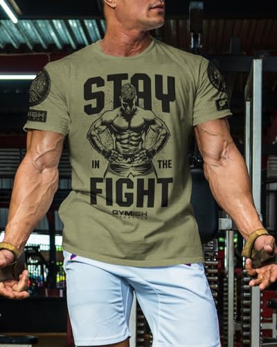 Stay in The Fight Workout Shirts for Men, Cool Lifting T-Shirt3