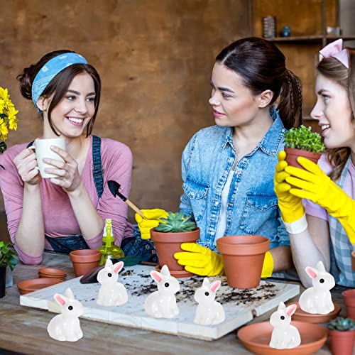 Ekisemio 100Pcs Mini Bunny Figurines | Fairy Garden Decor | Mini Rabbit Figurines Bulk | Diy Home Decor | Fairy Garden | Dollhouse Plant Pot Moss Landscape Decor #TOP6