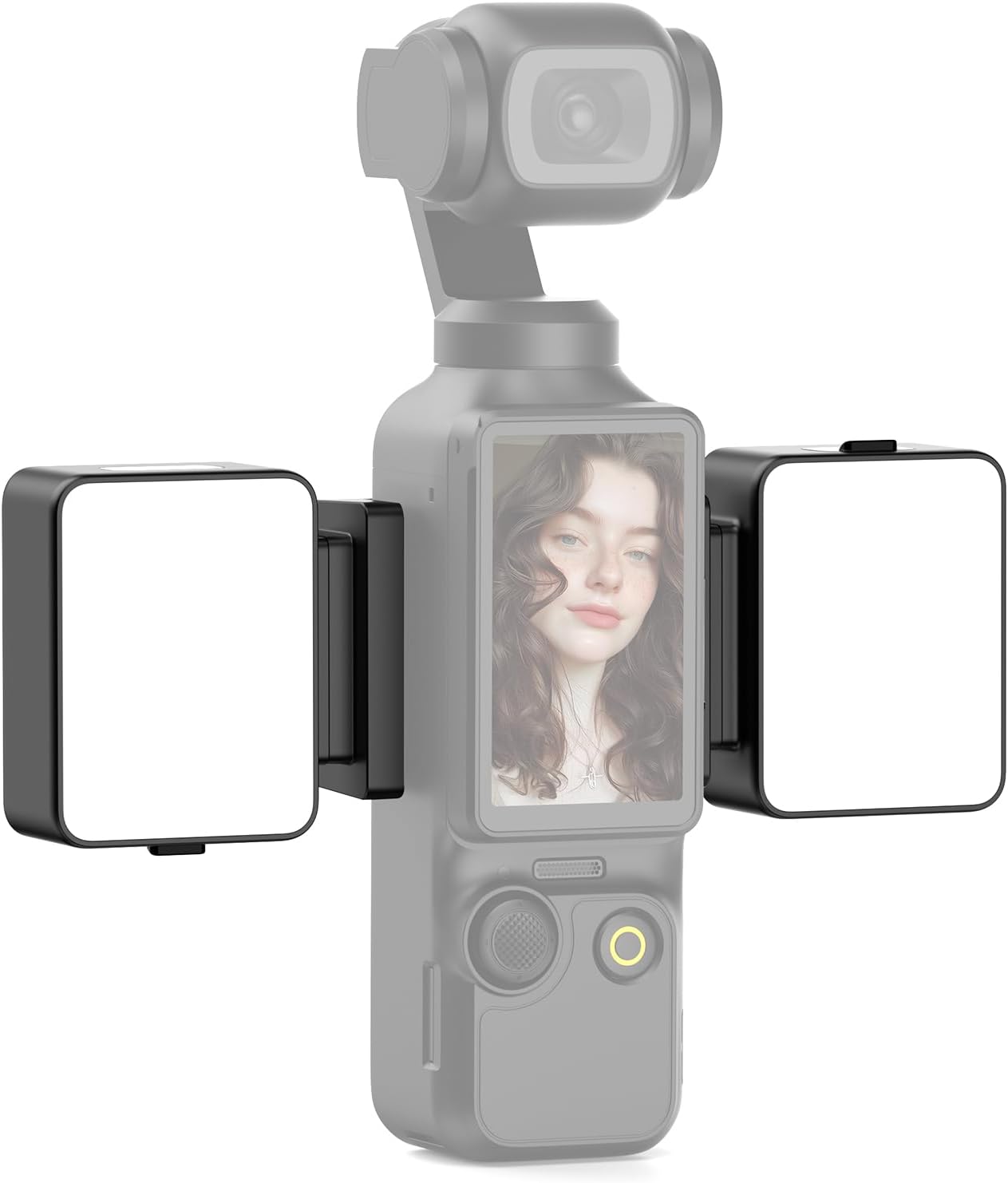 2-Pack Magnetic Fill Light for DJI Osmo Pocket 3 4 4P Xtra Muse, Bi-Color Rechargeable Mini LED Auxiliary Video Light Kit, USB C 300mAh Clip-On Selfie Vlog Light Set for Live Streaming Recording